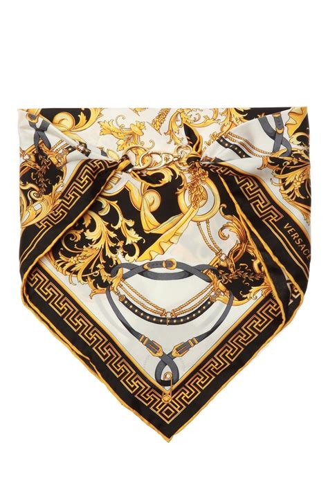 versace collection silk shawl with collage barock pattern|Versace Collection Vogue Collage Silk Shawl .